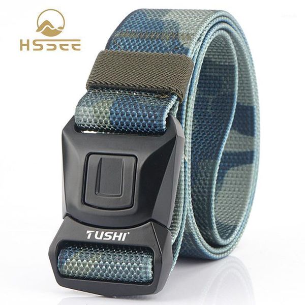 

waist support hssee official authentic camouflage men's tactical belt with hard anti-rust metal buckle 1200d real nylon christmas 20211, Black;gray