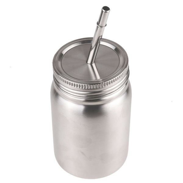 

stainless steel cup kitchen mason jar with lid and straw coffee insulation storage drinking 1 nhbn7