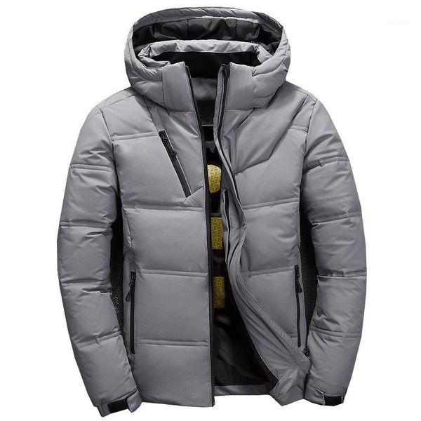 

new duck down jacket men short warm thick quality zipper hooded down coats male overcoat puffer jackets winter men's jacket1, Black