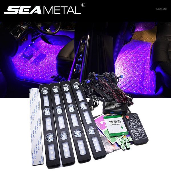 

4pcs rainbow car led strip light car styling ambient lighting kit auto interior decorative atmosphere lamps for date party1