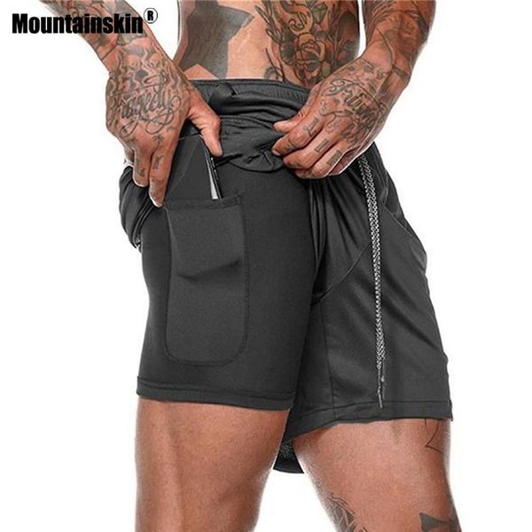 

mountainskin summer men's 2 in 1 running shorts quick dry outdoor sportswear hiking trekking running fitness male trouse wmtpvr, Black