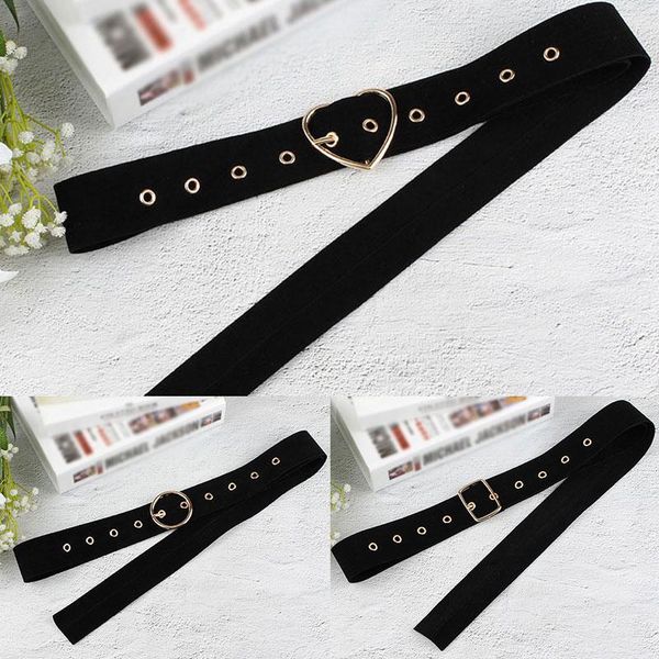 

мода бархатный ремень женщины винтажные сердца круглые квадратные металлические пряжки талии ремни для женщин повседневная твердое черное пл, Black;brown