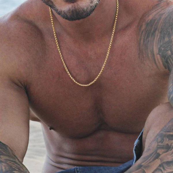 

stainless steel pearl chain necklace 2.5/3mm gold silver plated choker hip necklace men women jewelry drop shipping wholesale