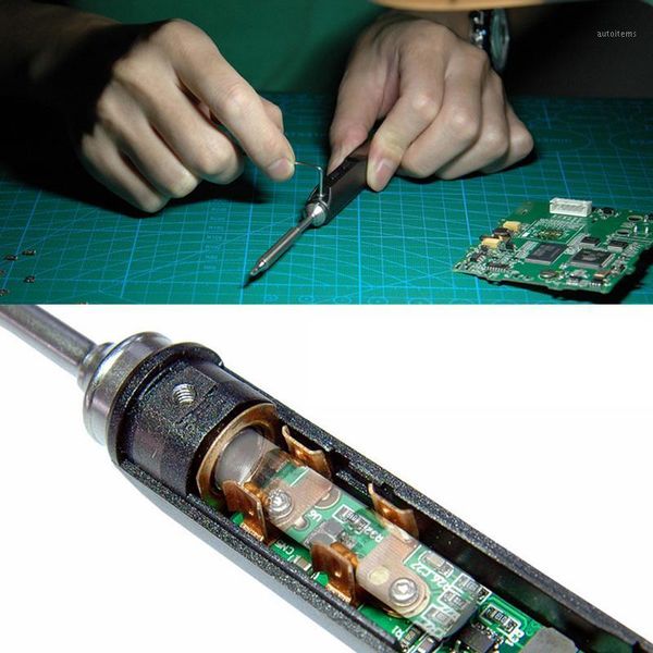 

1pc ts100 mini electric soldering iron lcd display stainless steel iron tip temperature adjustable heat pencil welding tools1
