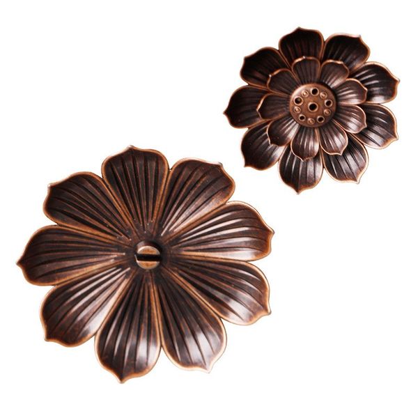 

retro lotus shaped incense burner metal incenses seat six holes household aromatherapy oven new arrival 4 9ny j2