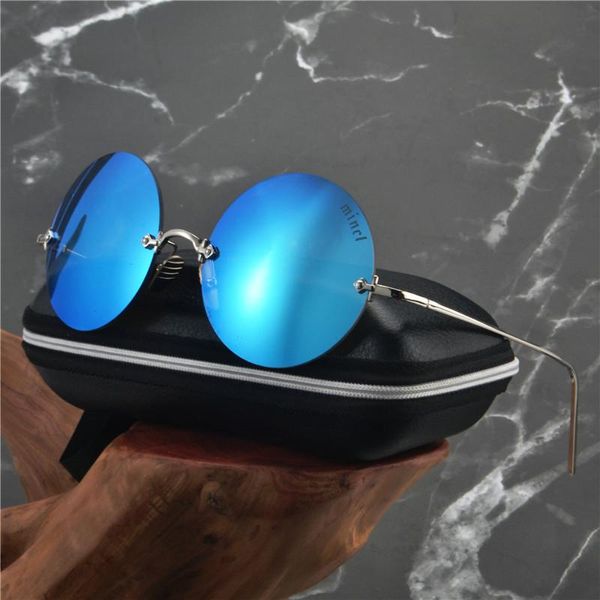 

sunglasses 2021 oversize round punk women fashion frameless sun glasses female gradient vintage shades uv400 nx, White;black