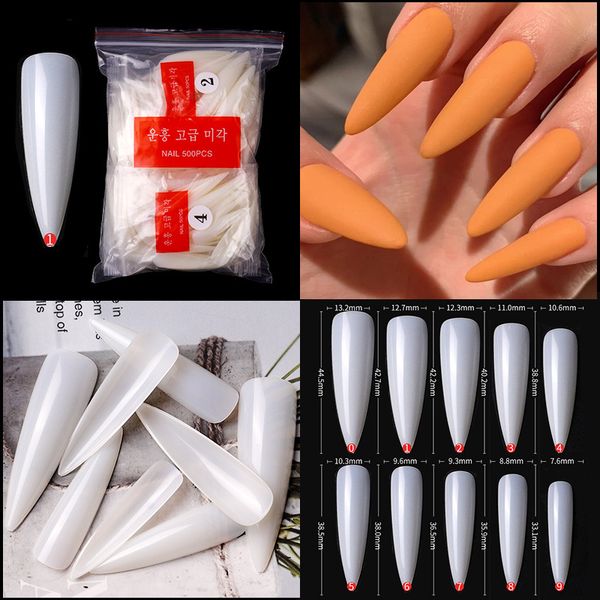 

500 pieces ghost tip fake nails no marking nail natural salon diy false nail tip piece for salon, Red;gold