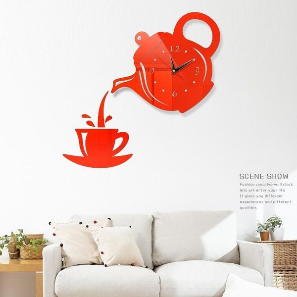 

2020 new home decoration big number mirror wall clock modern design large wall clock 3d watch wall unique gifts