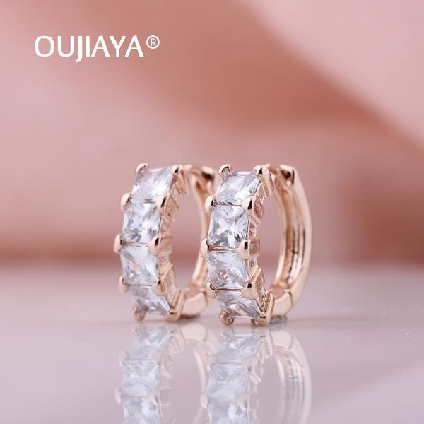 

dangle & chandelier oujiaya white round natural zircon drop earrings 585 rose gold for women jewelry valentiens gifts a82, Silver