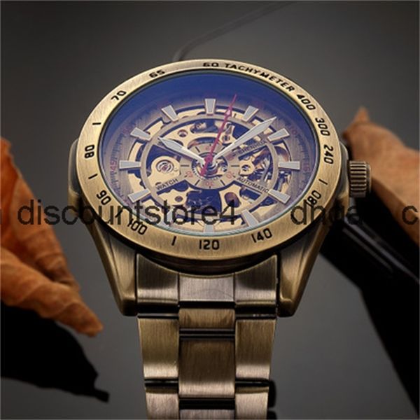 

shenhua style men's fashion leisure hollow out business automatic mechanical watch, Slivery;brown