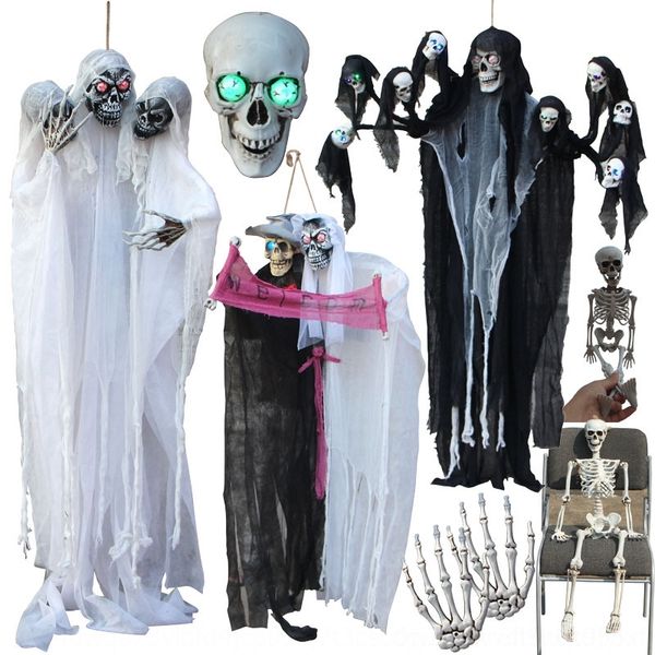 

wqy36 halloween festival hanging bar chandeliers props chandelier king hanging decoration props ghost house supplies horror voice control ba