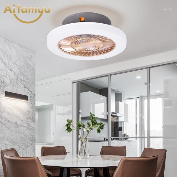 

modern led ceiling fan remote control with lights indoor home ceiling fans good sleep 50cm three color changing1