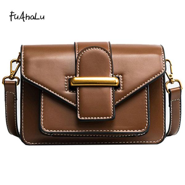 

fuahalu women's new retro messenger small square bag fashion buckle shoulder bag