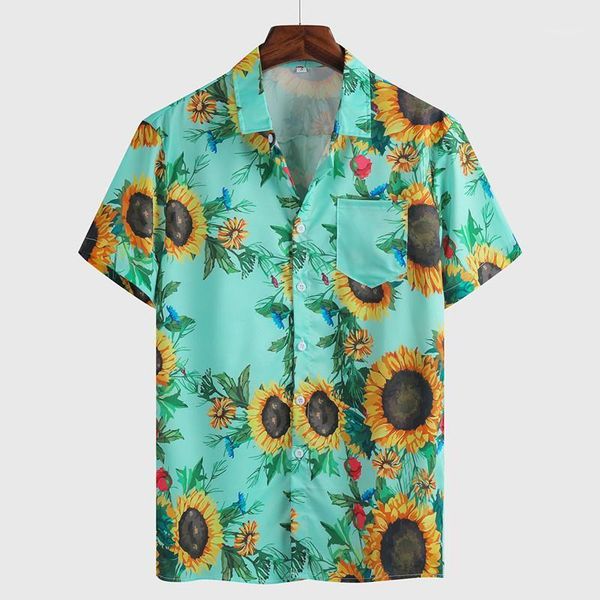 

new men's summer new short-sleeved printing loose casual shirt1, White;black