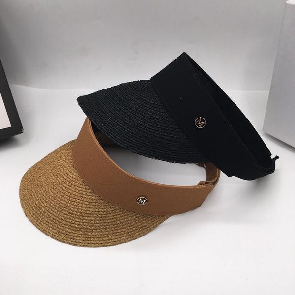 

retro letters hat fine lafite grass empty hat sunscreen holiday small straw without air together sun, Blue;gray