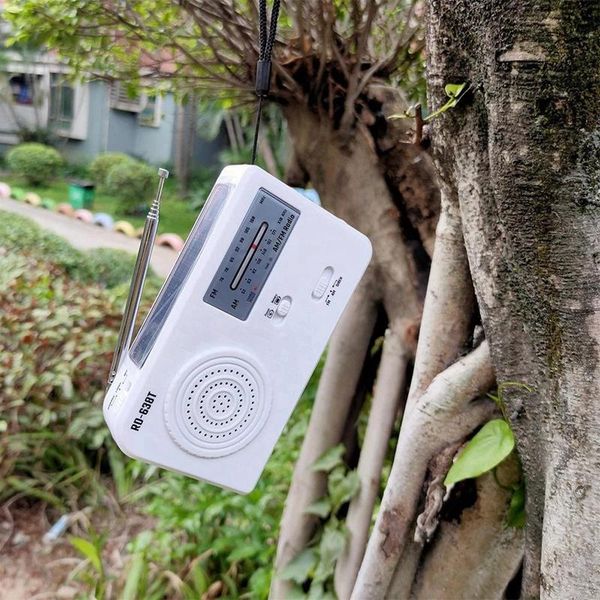 

multiple use solar powered or power generation by hand fm am radio with 1led usb emergency charger