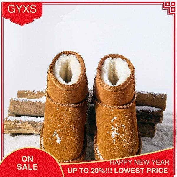 

kids snow genuine leather fur child australia winter boots for boys baby girls warm boot, Black;grey