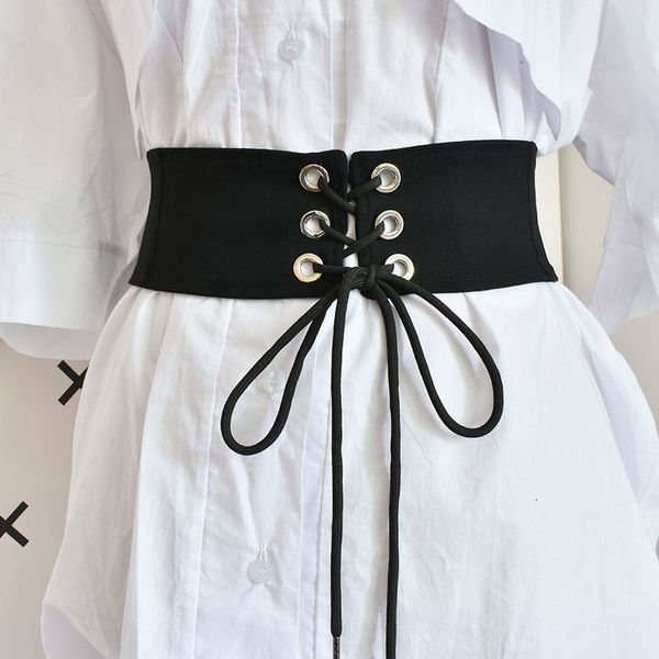 

новый эластичный широкий пояс бандаж украшения hanfeng в женской одежде с, универсальный тканевой ленты, простой и модный узелок, Black;brown