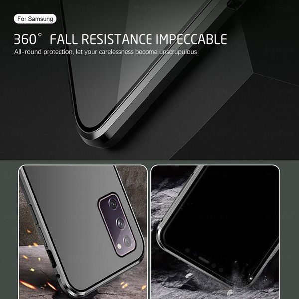 

360 magnetic cover for samsung galaxy s20 fe case sumsung s 20 fan edition s20fe double sided tempered glass coqu jllpbf