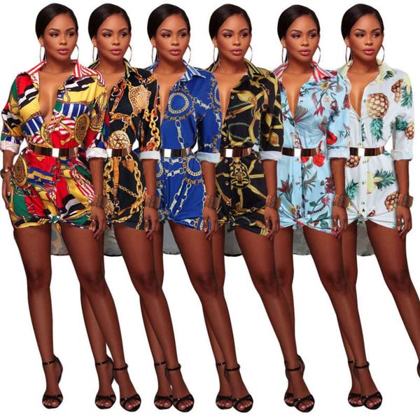 

style digital print shirt skirt classic dress without belt, Black;gray