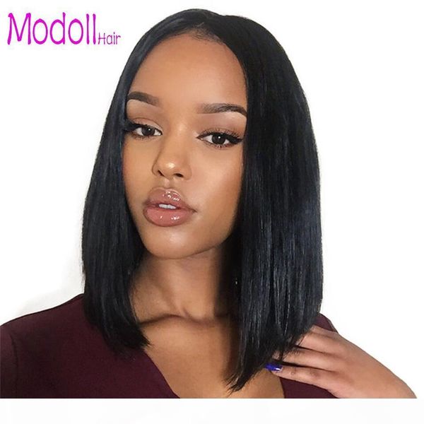 

short lace front human hair wigs pre plucked bob wig natural black straight ombre 613 blonde glueless brazilian hair lace front wig dhgate, Black;brown