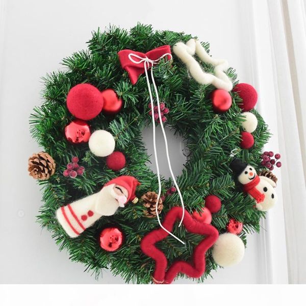 

40 cm doll christmas wreath door hanging window christmas decorations pvc marerial