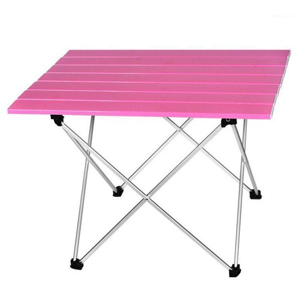 

portable outdoor bbq camping picnic aluminum alloy folding table lightweight light color stocked 5 colors mini rectangle table1