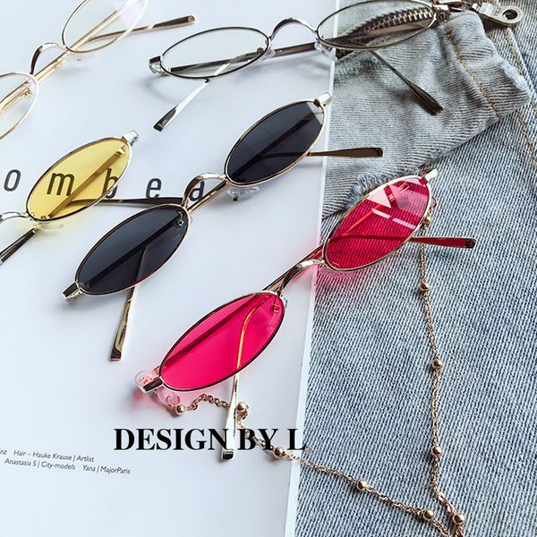 

sunglasses new 1pc women retro small oval men vintage brand shades black red metal color sun glasses fashion designer driver goggles2021