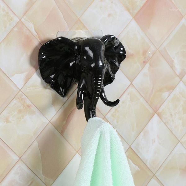 

hooks & rails elephant head animal self adhesive clothing display racks hook coat hanger cap show door wall bag keys sticky holder room#251
