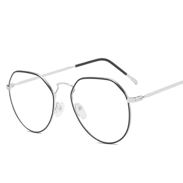 

sunglasses round frame women men eyeglasses anti-blue radiation lens uv400 eye protection girl ladies fashion eyewear, White;black