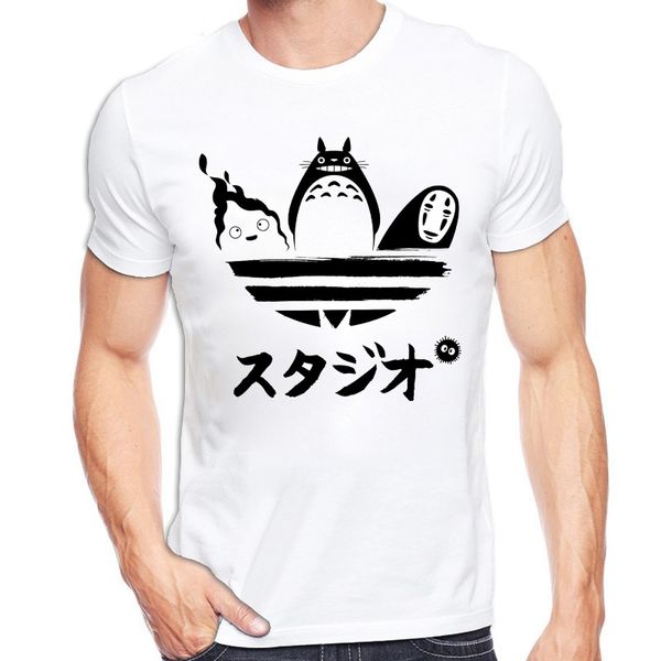 

men's japanese anime totoro studio ghibli miyazaki hayao short sleeve summer cartoon o neck sport hooded sweatshirt hoodie men t shirt