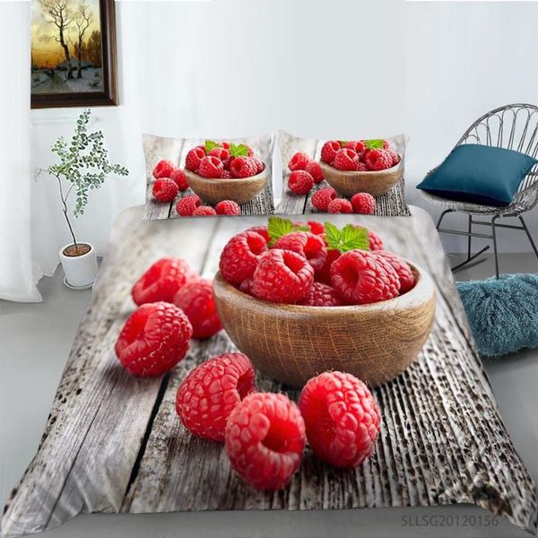 

bedding sets raspberry printing 3d fruit series duvet cover set home textiles with pillowcases twin full  king sizes
