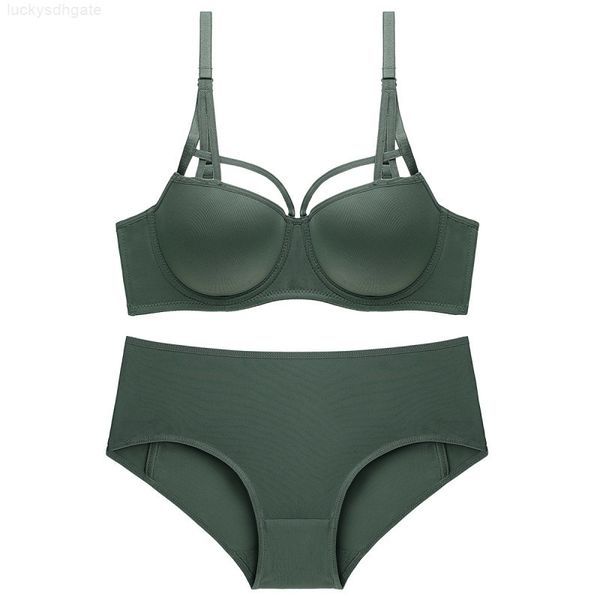 

thin the new strappy set with bottom and thick glossy undergarments is a plover bra c1211, Black;white