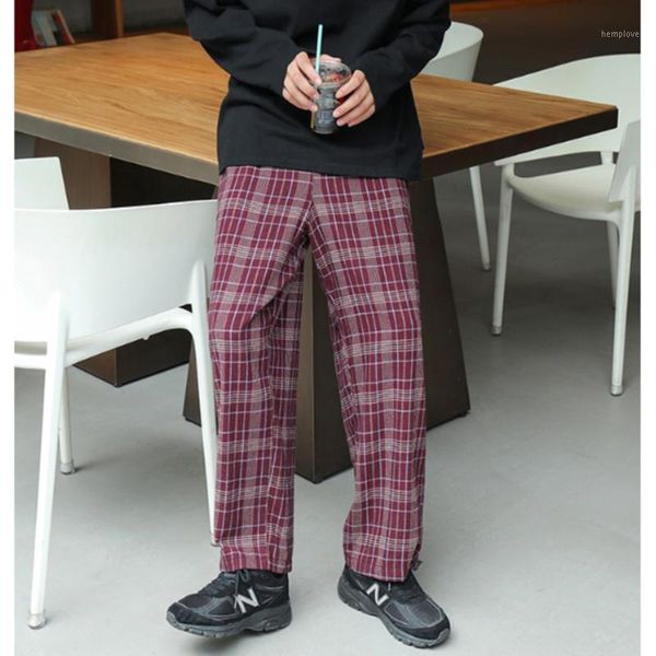 

2020 winter new men's thick plaid loose casual simple fashion young beastly sweatpants pants size m-3xl1, Black