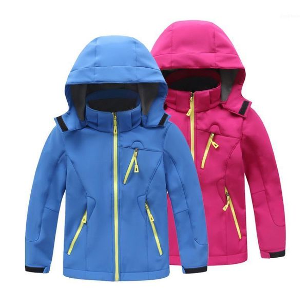 

children's winter fleece softshell jackets kids sport coats outdoor girl boy camping hiking windbreaker1 jackets&hoodies, Blue;black