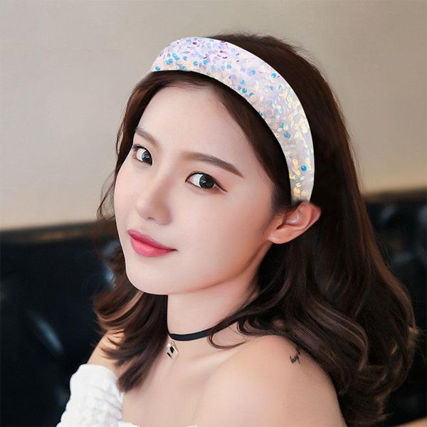

hair accessories wide brimmed sweet simple shiny colorful 1pc sponge hoop shining sequins headband glitter head