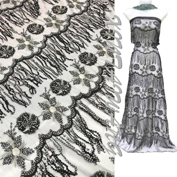 

1 yard 3mm 5mm sequined lace fabrics, floral shape design for women's dresses, costumes, evening dresses,1, Black;white