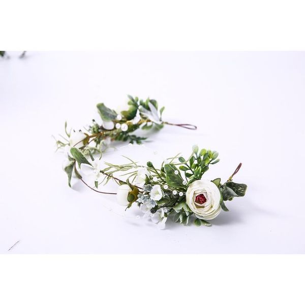 

bride bridesmaid wedding headwear hair accessories girl flower wreath crown veil hairband headdress adjustable floral qyljmc