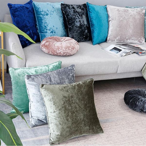 

50x50cm super soft ice velvet sofa cushion cover solid color throw pillow cases home l office car decor pillow cover
