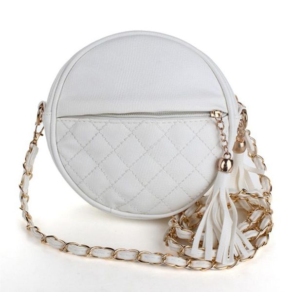 

szdc88 mini ladies women round shoulder bag pu tassel chain crossbody handbags