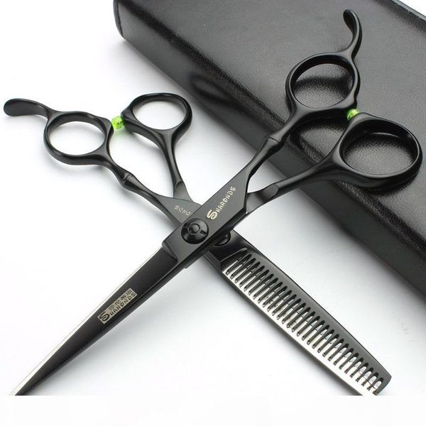 

6" black japan440c hair cutting scissors hairdresser kits clipper japanese hairdressing scissors hair shears for barber scissor
