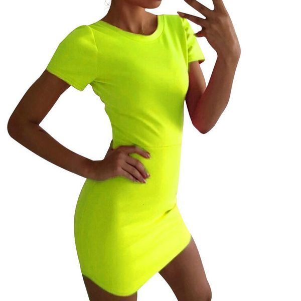 

2021 new summer women dress sheath fashion solid bright color casual sports bodycon party mini sundress 9032922, Black;gray