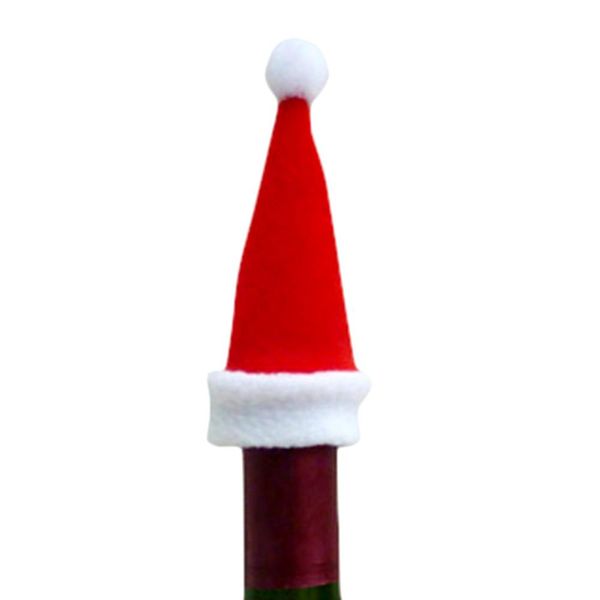 

2 шт новый год рождественская елка top hat santa hat cup 105,5 cm мини санта обложка рождественский подарок xmas бутылки вина крышки bbyklg