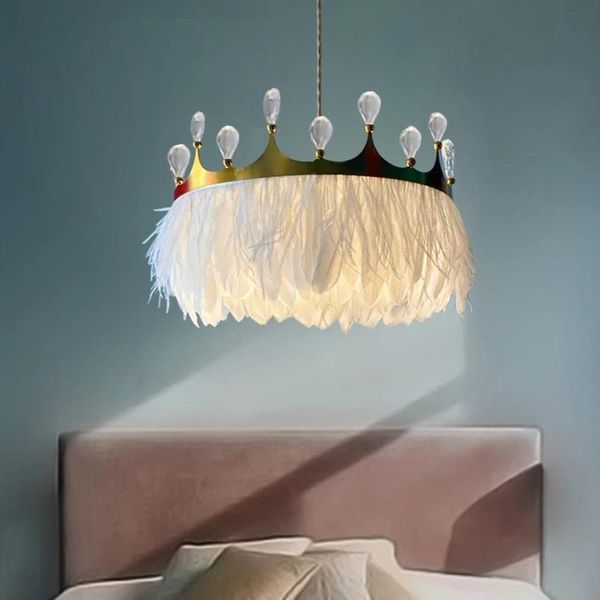 

2021 modern led chandelier nordic luxury crystal round droplight children's room chandelier bedroom chandelier interior lighting