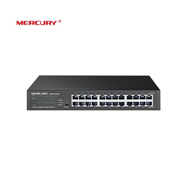 

network switches mercury 24 port steel gigabit switch 10/100/1000mbps rack monitoring clone vlan isolation ( sg124d )