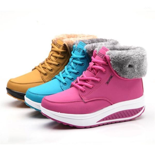 

women winter boots ladies female brand fashion casual leather designer luxury ankle fur boots shoes woman snow1, Black