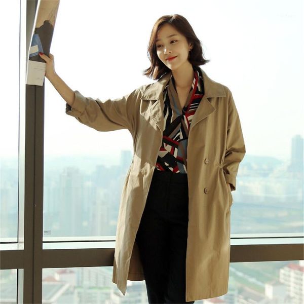 

tooling cotton slim casual suit jacket 2019 new fashion spring and autumn long windbreaker jacket long sleeve large size coat1, Tan;black