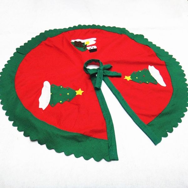 

pom8i high grade christmas green edge tree snowman h2kyu christmas high-end flared skirt wave tree skirt two