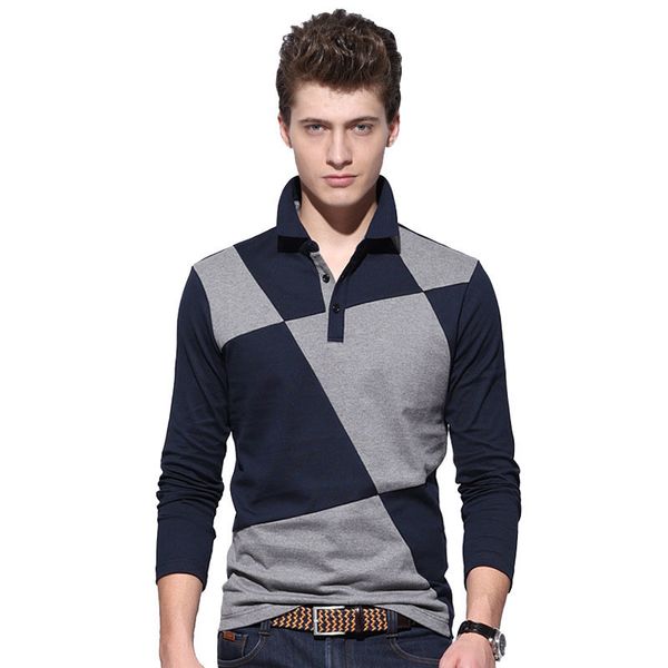 

brand new men's long sleeve shirts spring autumn designer 100% cotton shirt men leisure camisa polo homme af6545, White;black