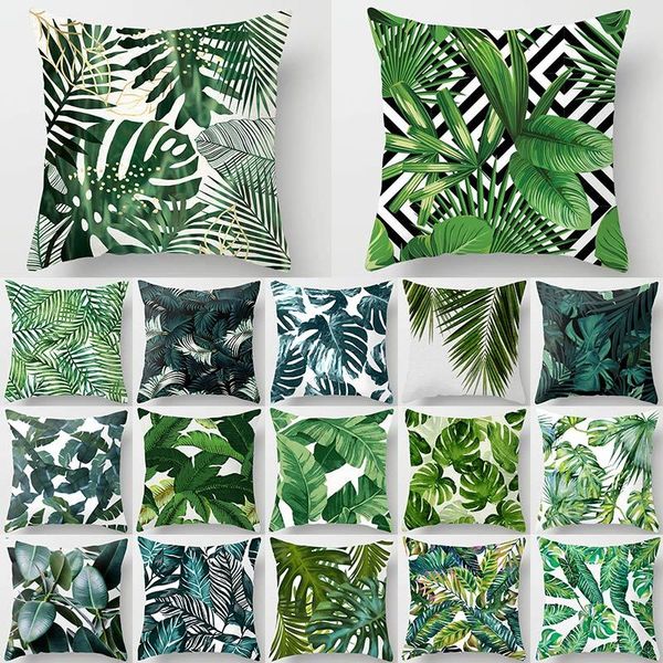 

tropical plants pattern decorative cushion pillowcase polyester throw pillow cover sofa decoration pillowcover 40506